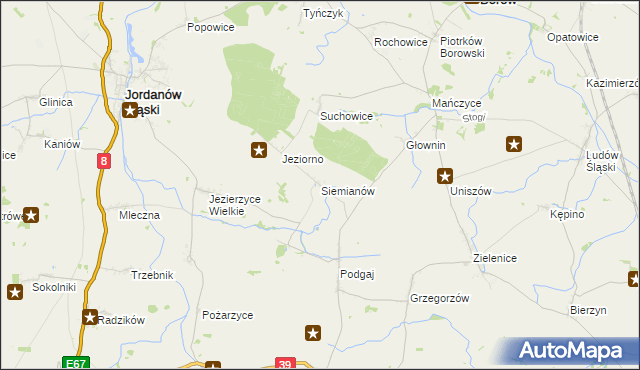 mapa Siemianów gmina Borów, Siemianów gmina Borów na mapie Targeo