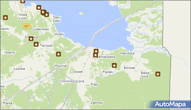 mapa Siemianówka, Siemianówka na mapie Targeo