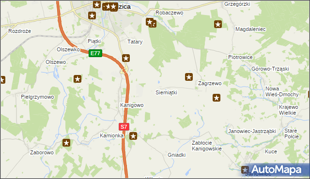 mapa Siemiątki, Siemiątki na mapie Targeo