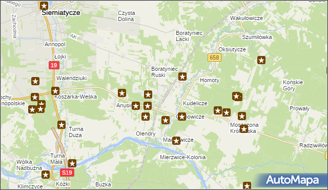 mapa Siemiatycze-Stacja, Siemiatycze-Stacja na mapie Targeo