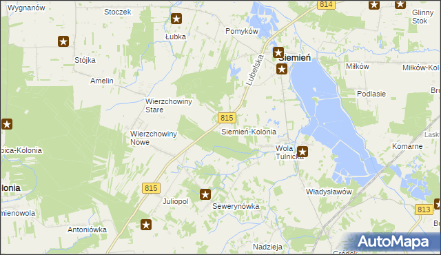 mapa Siemień-Kolonia, Siemień-Kolonia na mapie Targeo