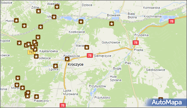 mapa Siemięrzyce, Siemięrzyce na mapie Targeo