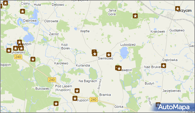 mapa Siemkowo, Siemkowo na mapie Targeo