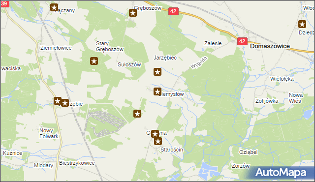 mapa Siemysłów, Siemysłów na mapie Targeo