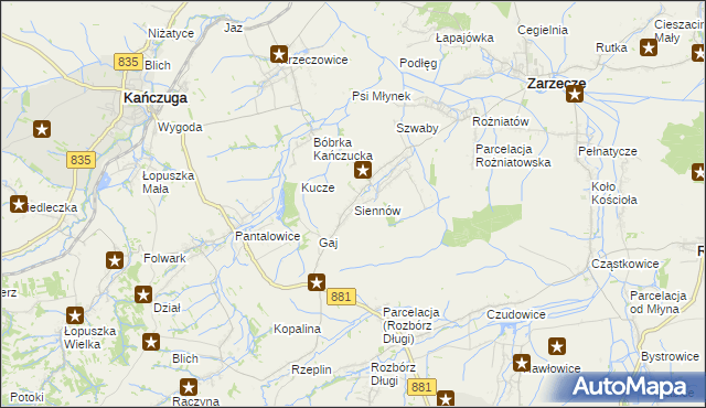 mapa Siennów, Siennów na mapie Targeo