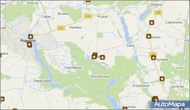 mapa Sierniki gmina Rogoźno, Sierniki gmina Rogoźno na mapie Targeo