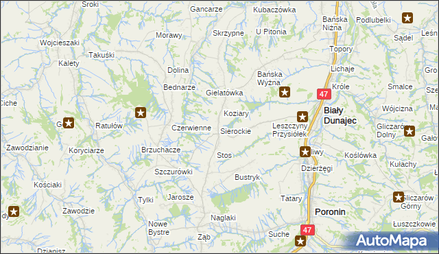 mapa Sierockie, Sierockie na mapie Targeo