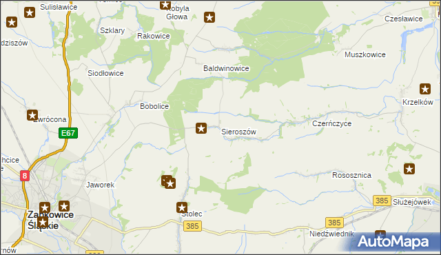 mapa Sieroszów, Sieroszów na mapie Targeo