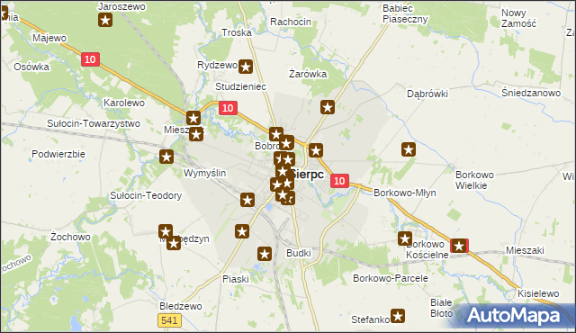 mapa Sierpc, Sierpc na mapie Targeo