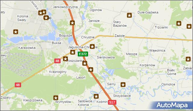 mapa Sierskowola, Sierskowola na mapie Targeo