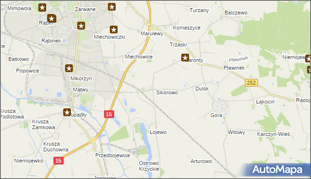 mapa Sikorowo gmina Inowrocław, Sikorowo gmina Inowrocław na mapie Targeo