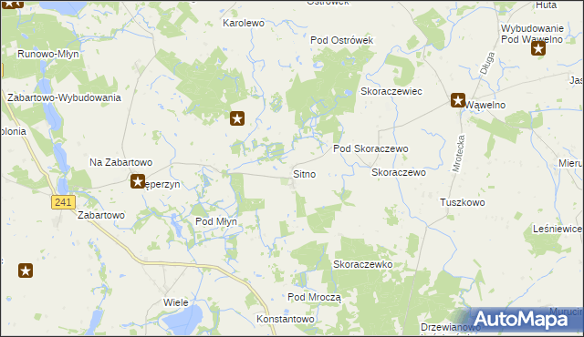 mapa Sitno gmina Sośno, Sitno gmina Sośno na mapie Targeo