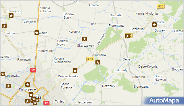 mapa Skarszew, Skarszew na mapie Targeo