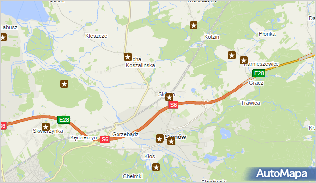 mapa Skibno, Skibno na mapie Targeo