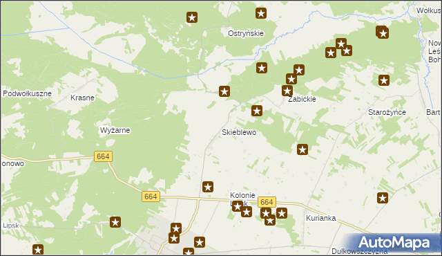 mapa Skieblewo, Skieblewo na mapie Targeo