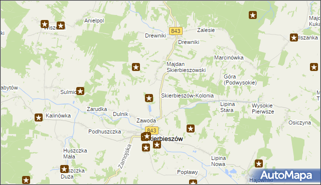 mapa Skierbieszów-Kolonia, Skierbieszów-Kolonia na mapie Targeo
