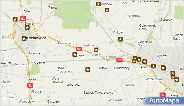 mapa Skłóty, Skłóty na mapie Targeo