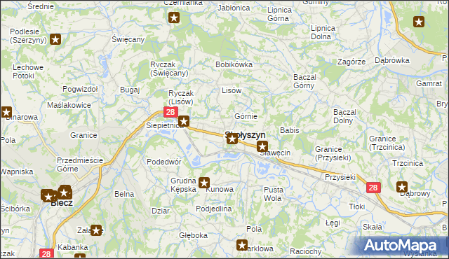 mapa Skołyszyn, Skołyszyn na mapie Targeo