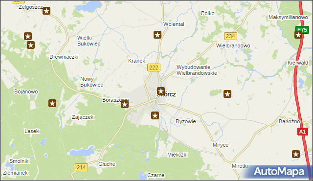 mapa Skórcz, Skórcz na mapie Targeo