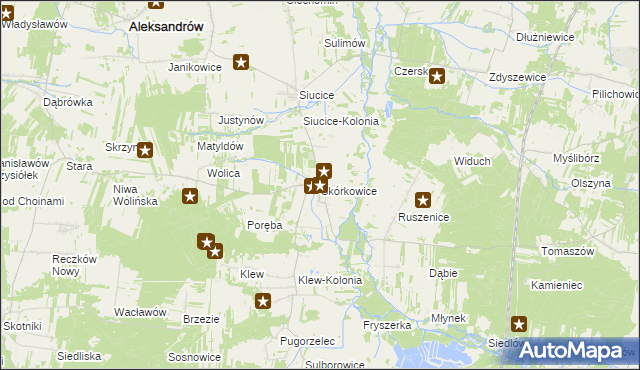 mapa Skórkowice, Skórkowice na mapie Targeo