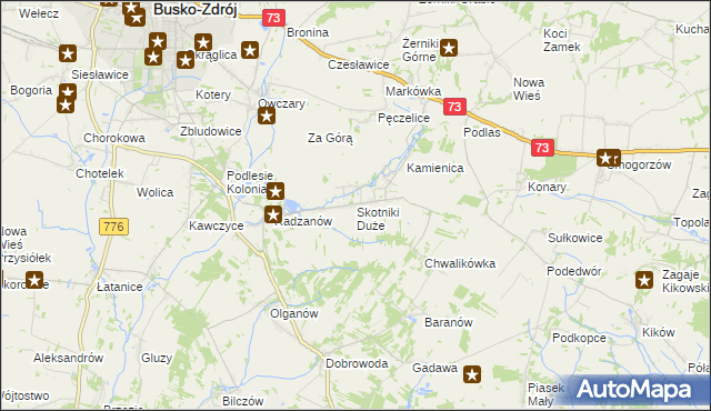 mapa Skotniki Duże, Skotniki Duże na mapie Targeo
