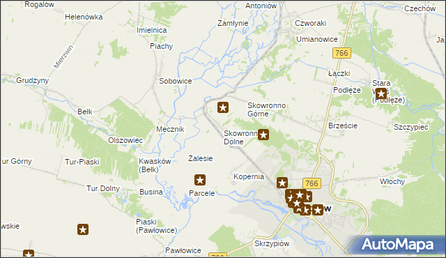 mapa Skowronno Dolne, Skowronno Dolne na mapie Targeo