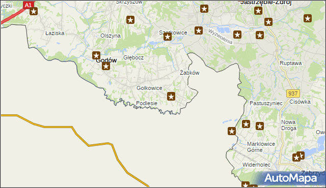 mapa Skrbeńsko, Skrbeńsko na mapie Targeo