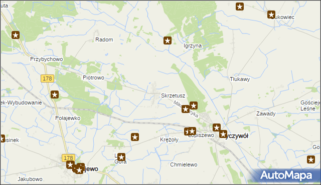 mapa Skrzetusz, Skrzetusz na mapie Targeo