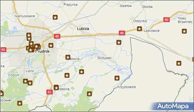 mapa Skrzypiec gmina Lubrza, Skrzypiec gmina Lubrza na mapie Targeo