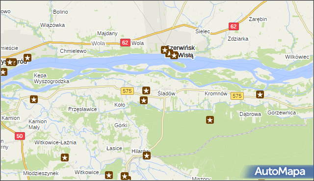 mapa Śladów gmina Brochów, Śladów gmina Brochów na mapie Targeo