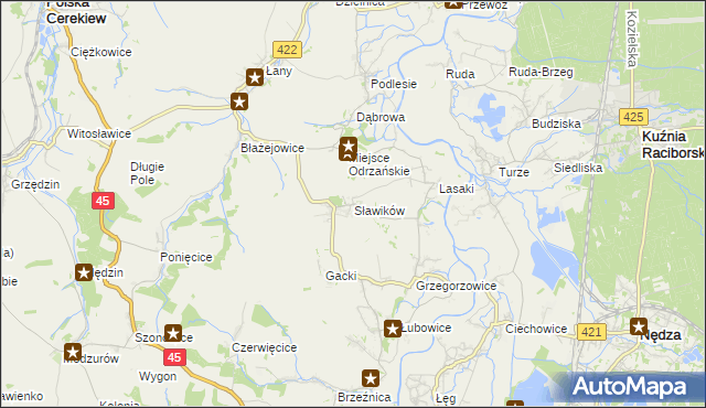 mapa Sławików, Sławików na mapie Targeo