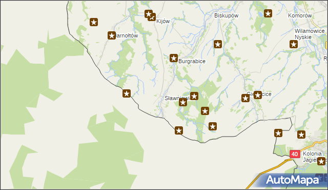 mapa Sławniowice, Sławniowice na mapie Targeo