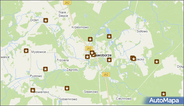 mapa Sławoborze, Sławoborze na mapie Targeo