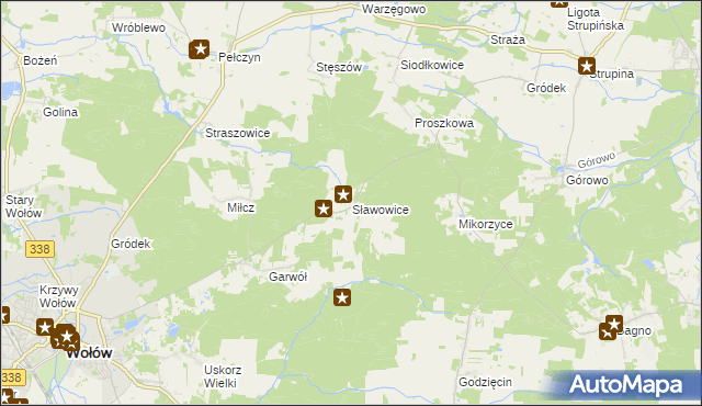 mapa Sławowice, Sławowice na mapie Targeo