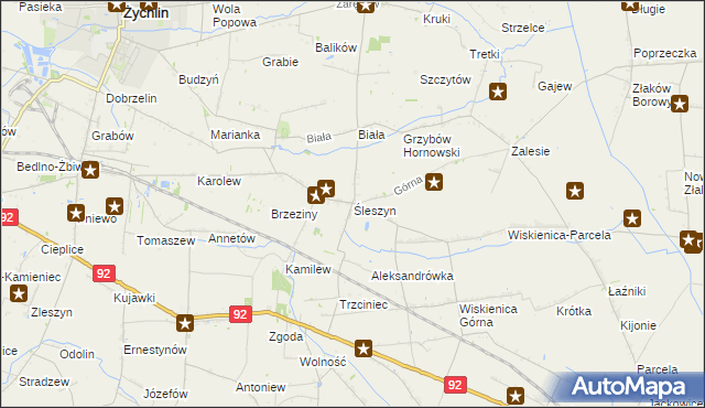 mapa Śleszyn, Śleszyn na mapie Targeo