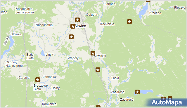 mapa Śliwiczki, Śliwiczki na mapie Targeo