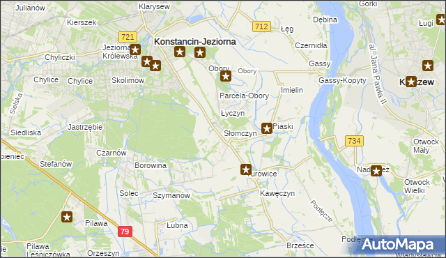 mapa Słomczyn gmina Konstancin-Jeziorna, Słomczyn gmina Konstancin-Jeziorna na mapie Targeo