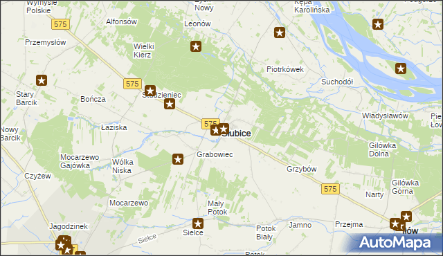 mapa Słubice powiat płocki, Słubice powiat płocki na mapie Targeo