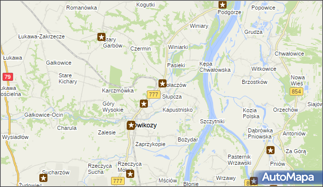 mapa Słupcza, Słupcza na mapie Targeo