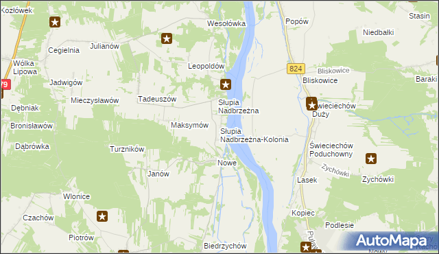 mapa Słupia Nadbrzeżna-Kolonia, Słupia Nadbrzeżna-Kolonia na mapie Targeo