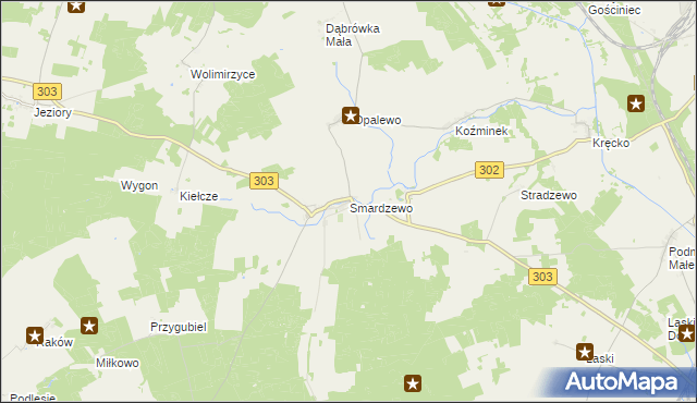 mapa Smardzewo gmina Szczaniec, Smardzewo gmina Szczaniec na mapie Targeo