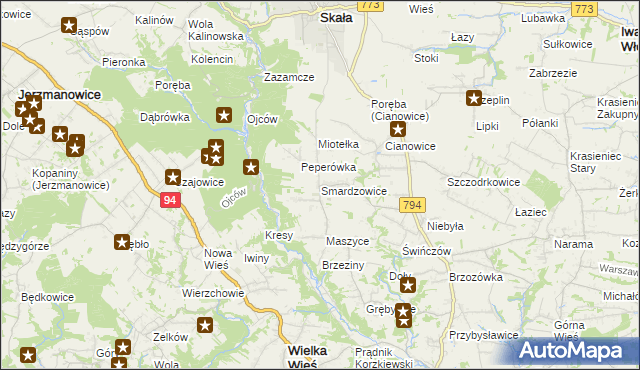 mapa Smardzowice, Smardzowice na mapie Targeo