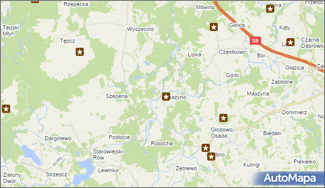 mapa Smażyno, Smażyno na mapie Targeo