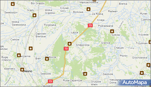 mapa Smęgorzów, Smęgorzów na mapie Targeo