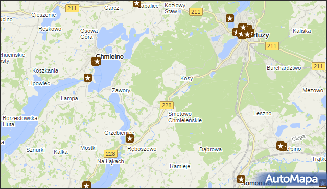 mapa Smętowo Leśne, Smętowo Leśne na mapie Targeo