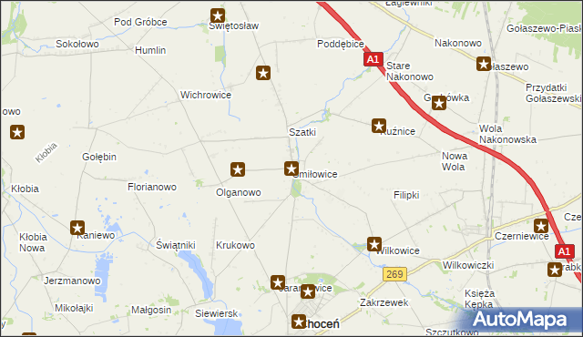 mapa Śmiłowice gmina Choceń, Śmiłowice gmina Choceń na mapie Targeo