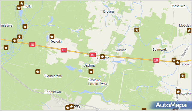 mapa Śmiłowo gmina Kaczory, Śmiłowo gmina Kaczory na mapie Targeo