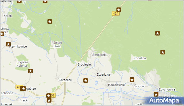 mapa Smolarnia gmina Strzeleczki, Smolarnia gmina Strzeleczki na mapie Targeo