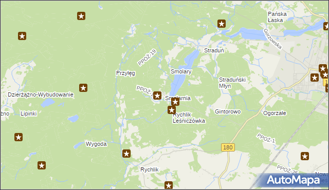 mapa Smolarnia gmina Trzcianka, Smolarnia gmina Trzcianka na mapie Targeo