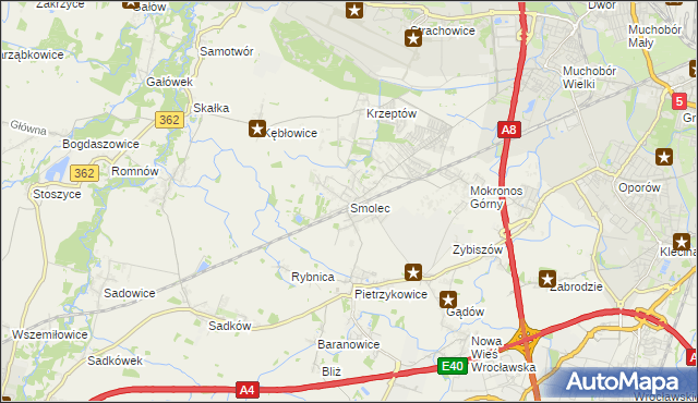 mapa Smolec, Smolec na mapie Targeo